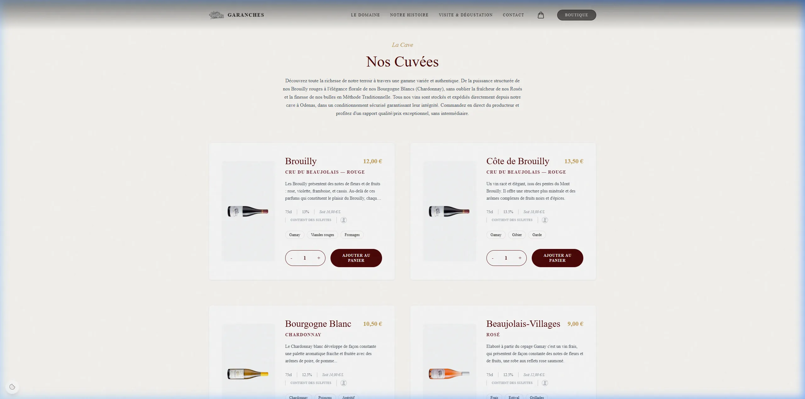 E-Commerce de Vins Premium screenshot 1